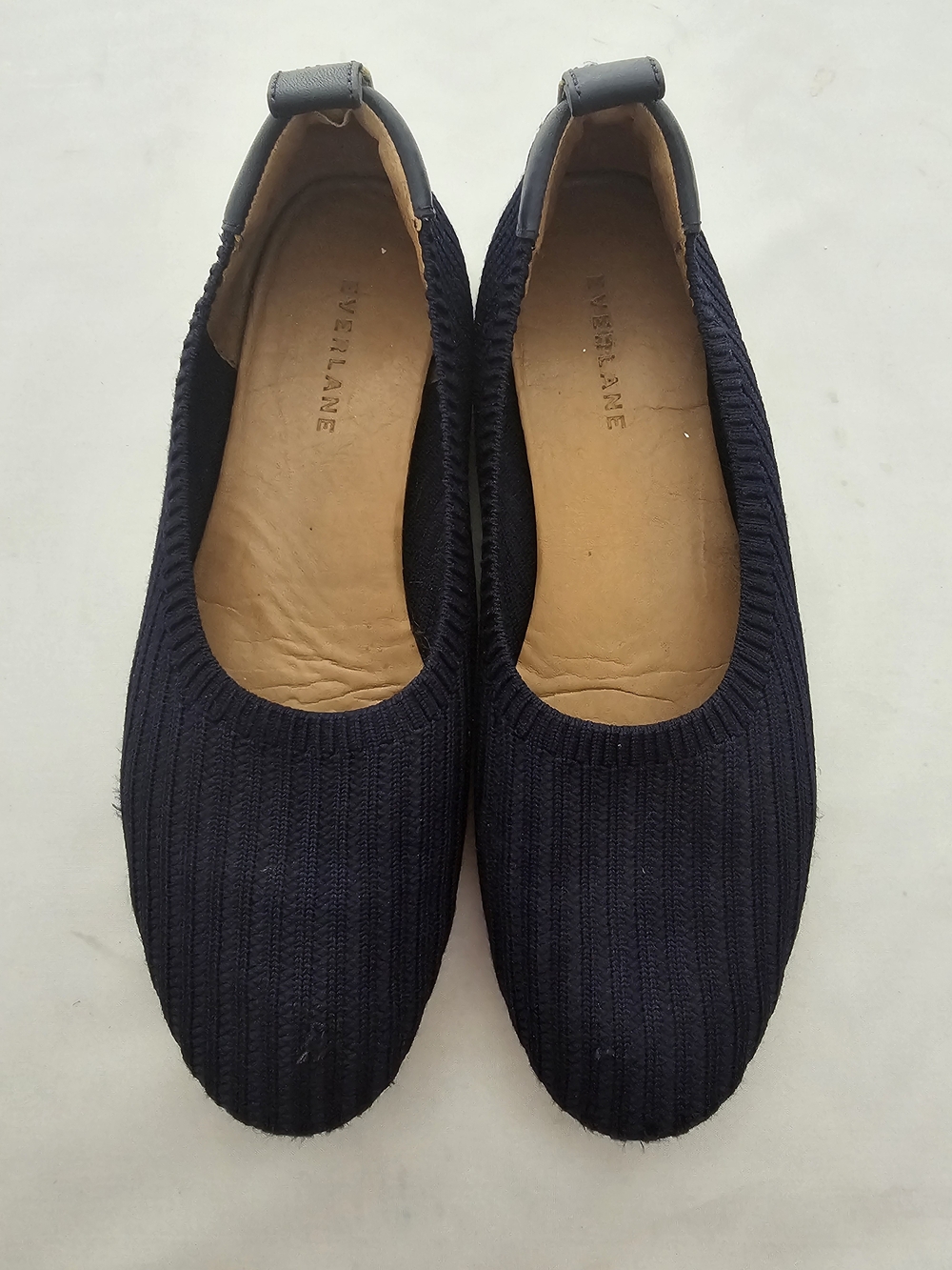 Everlane Navy Knit Slip-On Flats